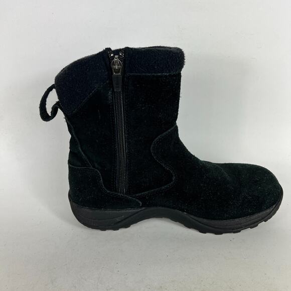 L.L. Bean Snow Boots Women's 7 Black Suede Winter Side Zip Round Toe 290478 - Picture 3 of 9